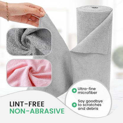 Reusable Microfiber Cleaning Cloth Roll (50 Pcs)