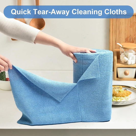 Reusable Microfiber Cleaning Cloth Roll (50 Pcs)