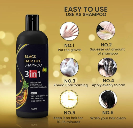 Black Hair Shampoo 3 in 1(Buy 1 Get 1 Free)